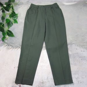 WORTH Green Silk Blend High Waisted Tapered Leg Pants Women’s Size 8P Petite